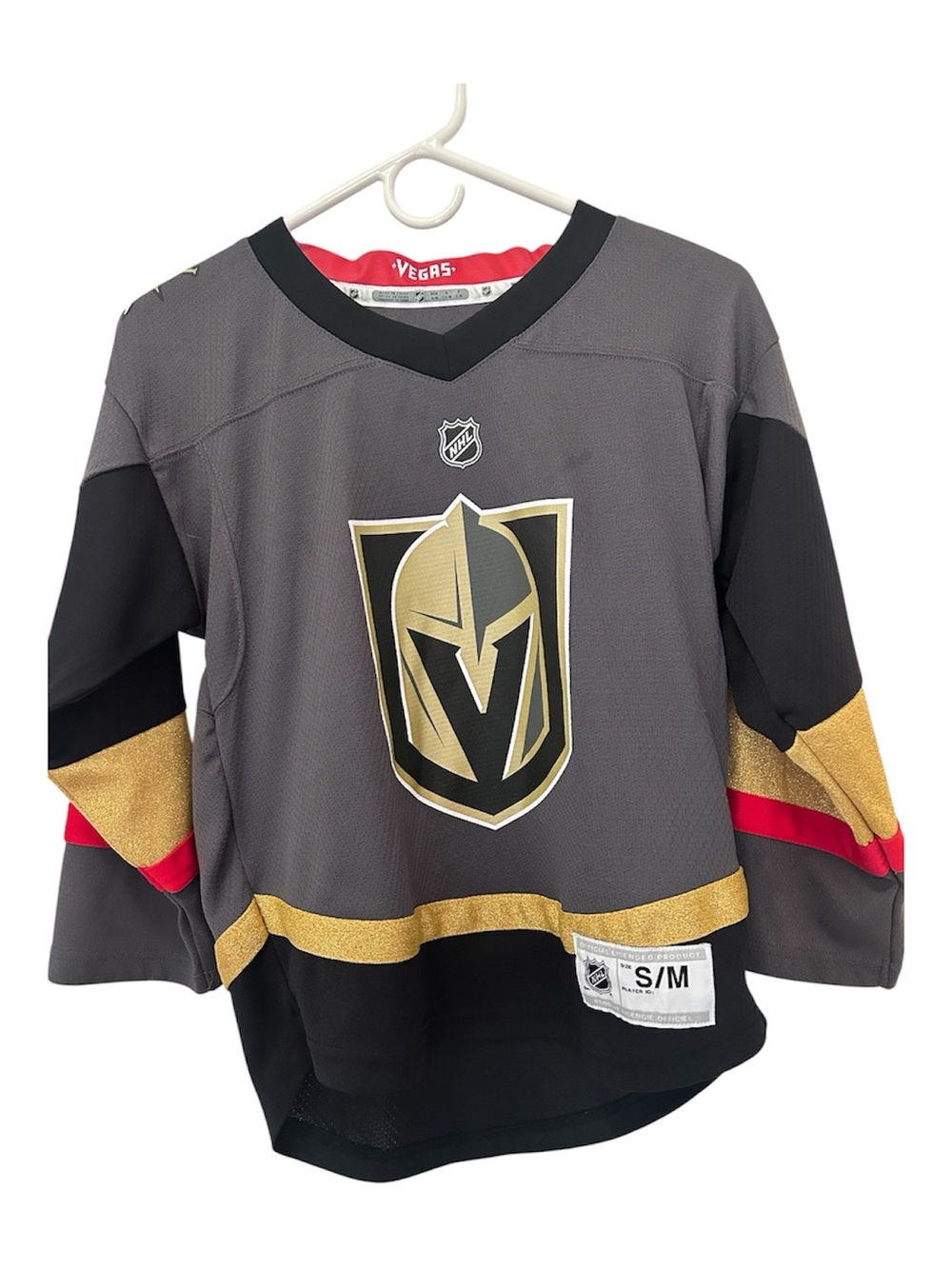 NHL Vegas Golden Knights Kids Gray, Gold & Black Hockey Jersey